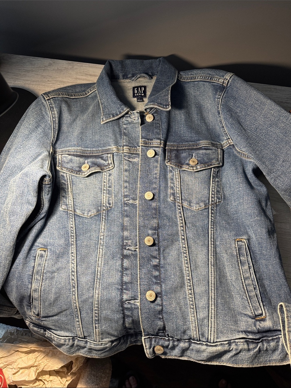GAP Light Blue Denim Jean Jacket - Women's Button-Front